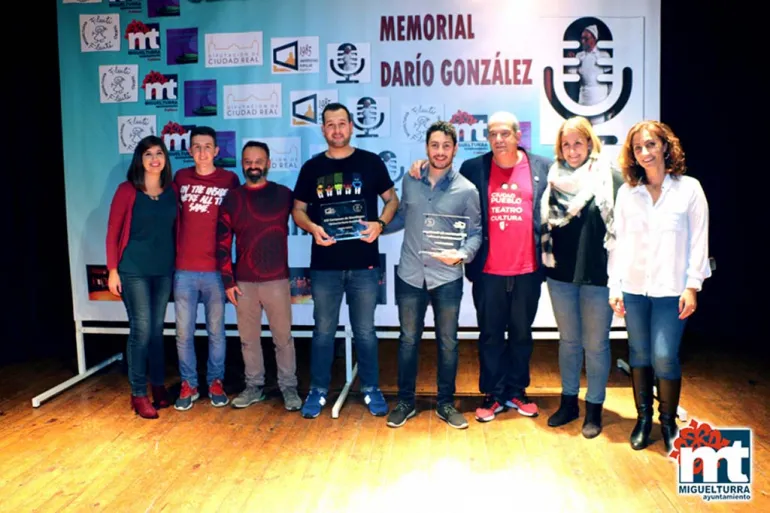 imagen de ganadores, jurado y organización Certamen Monólogos Universidad Popular Miguelturra 2017