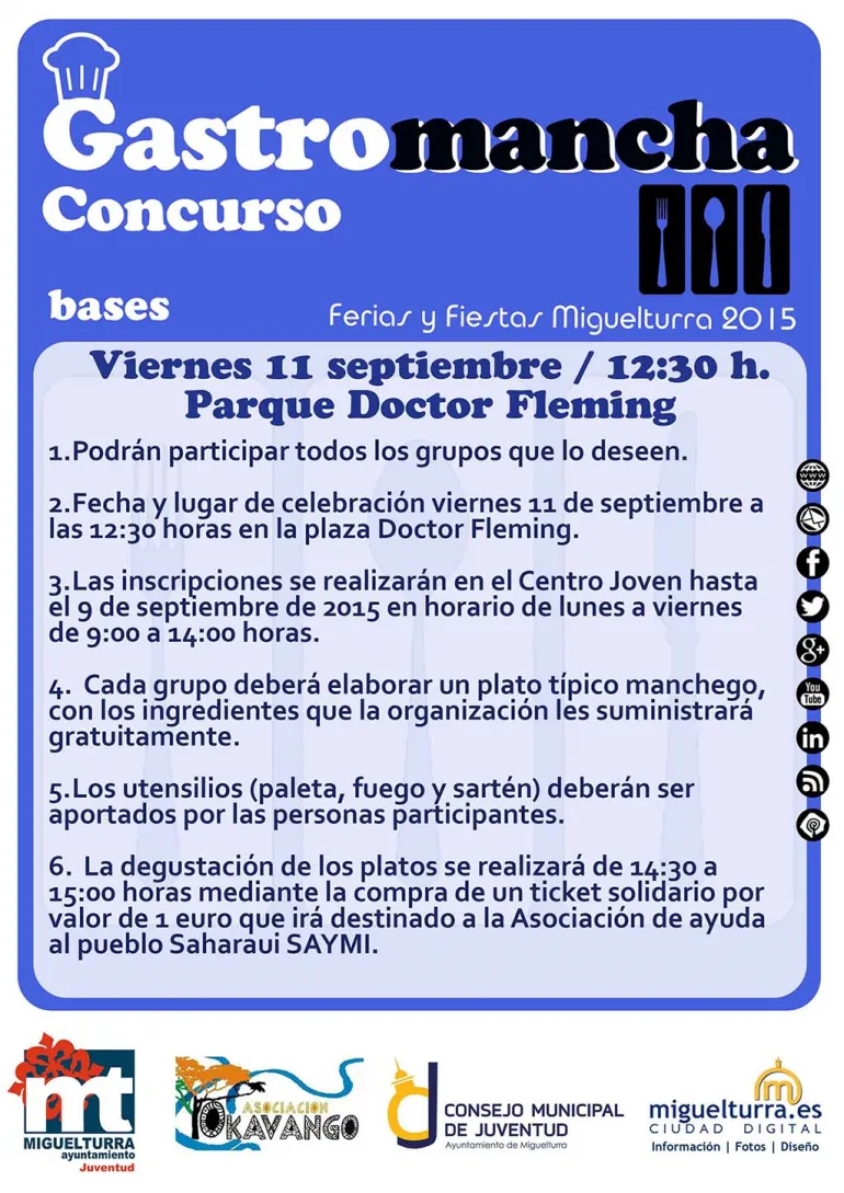 imagen del cartel del concurso culinario Gastromancha de las Ferias 2015 de Miguelturra