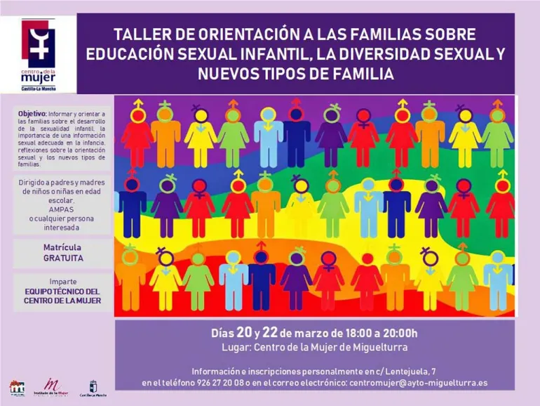 imagen cartel taller orientación sexual, marzo 2018