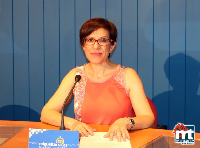 imagen de Victoria Sobrino en rueda de prensa, julio 2018
