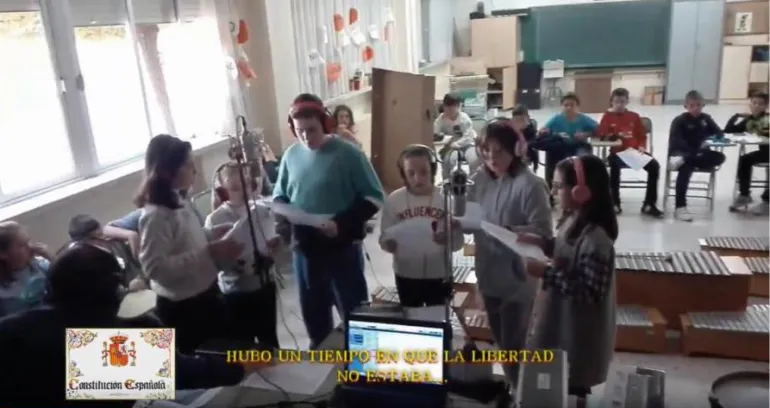 imagen del vídeo y rap sobre la Constitución Española, diciembre 2018