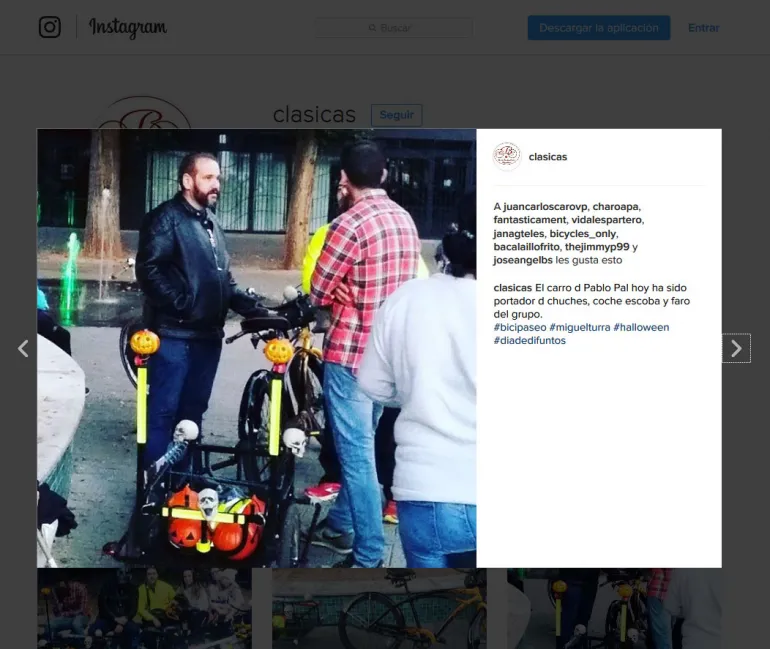 imagen captura pantalla ruta noche difuntos Club Bicicletas Clásicas Miguelturra
