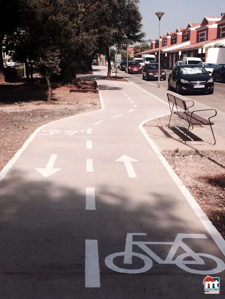 imagen del nuevo carril bicicleta de Miguelturra, agosto 2016