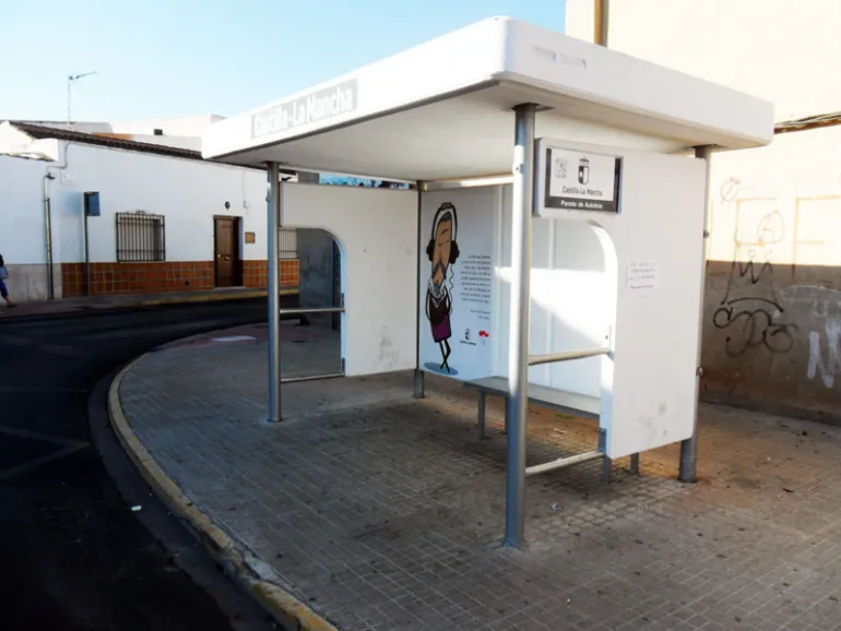imagen de parada de autobús en Miguelturra, fuente información Tool Alfa