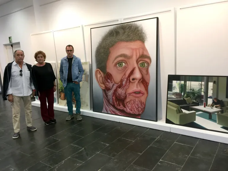 imagen del jurado y obras ganadoras del Carta Puebla de Pintura de Miguelturra 2018