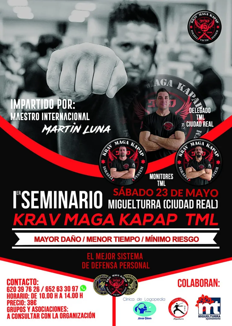 imagen cartel seminario de Krav Maga, mayo 2020 Miguelturra