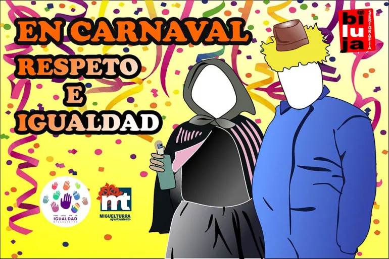 imagen del photocall diseñado en pos de la igualdad de género y respeto en Carnaval,  febrero 2018
