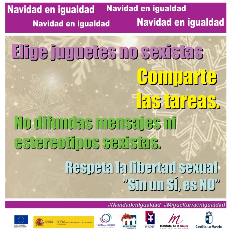 imagen del cartel informativo sobre la guía de igualdad en Navidad 2019 Miguelturra