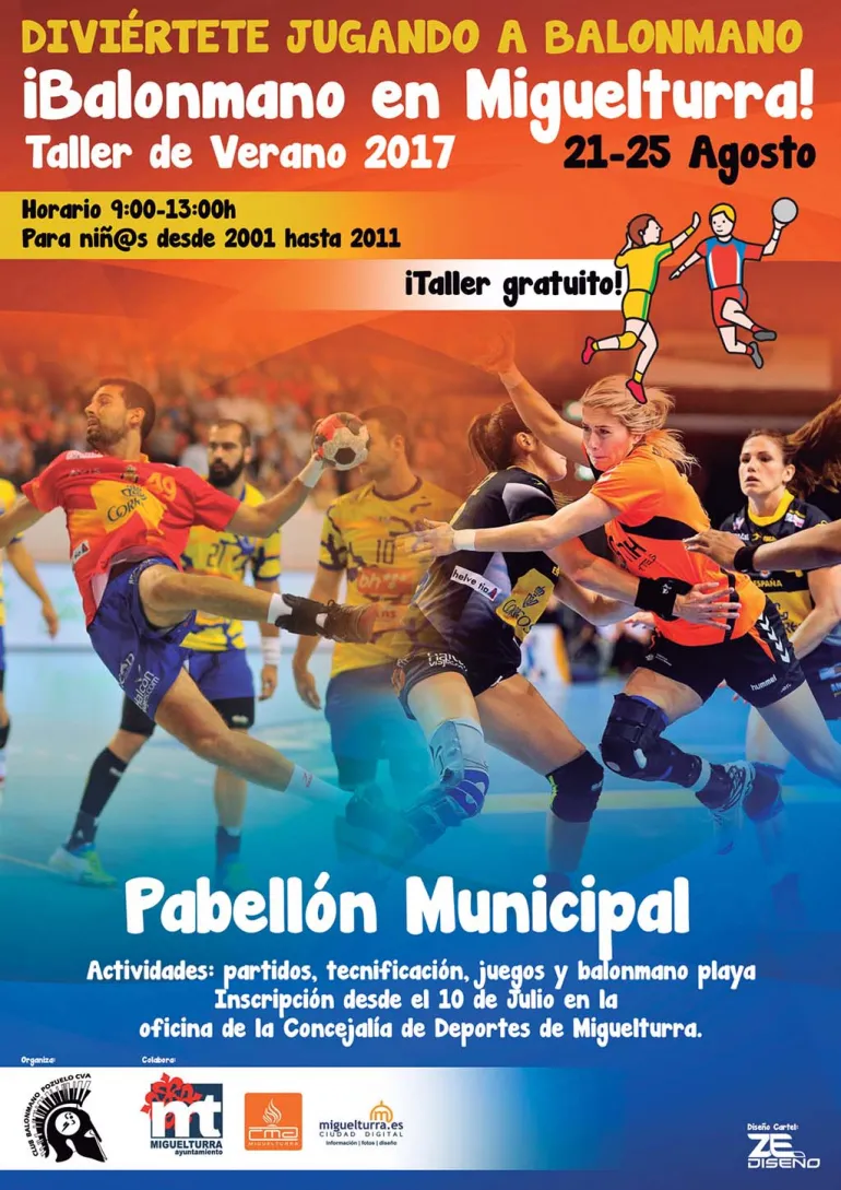 imagen nuevo cartel taller gratuito de balonmano, verano 2017 Miguelturra