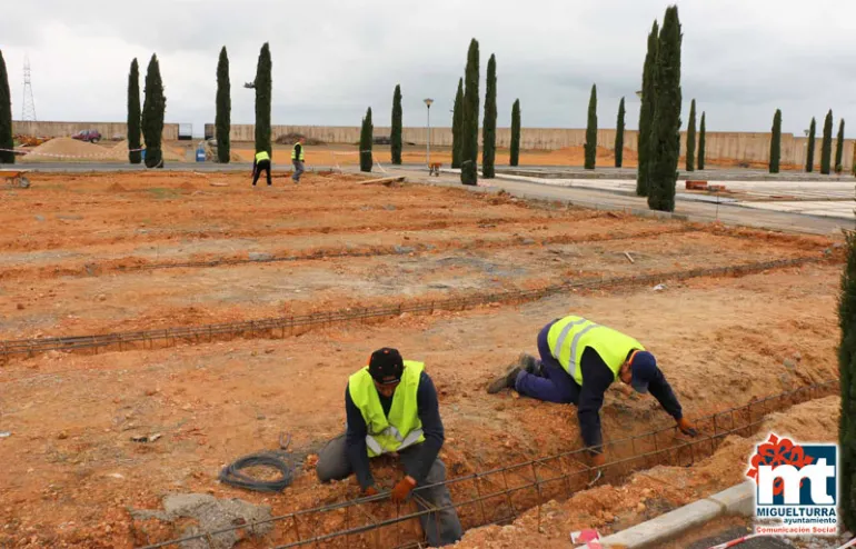 imagen de las obras que se están acometiendo en el Cementerio Municipal, abril de 2016