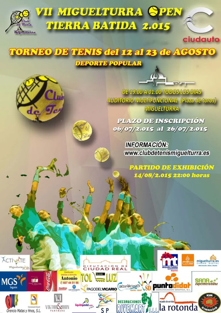 imagen del cartel del Séptimo Open de Tenis de Tierra Batida Ciudauto de Miguelturra