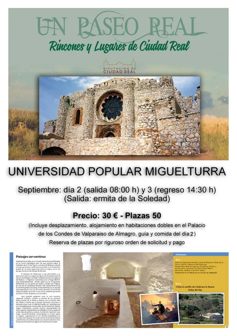 imagen cartel información sobre Un paseo Real, agosto 2017