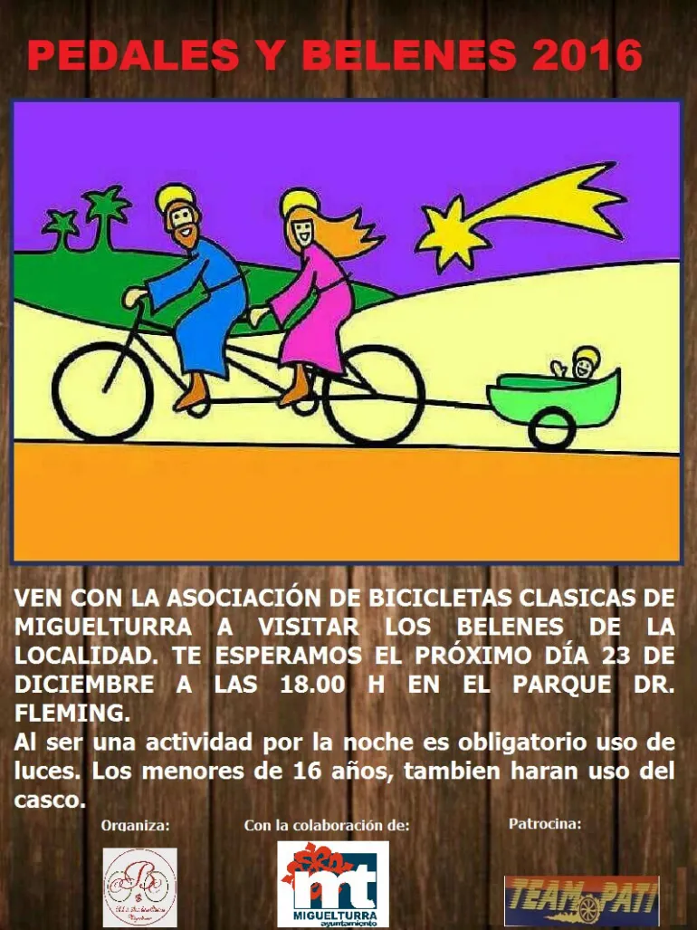 imagen del cartel de la actividad Pedales y Belenes 2016