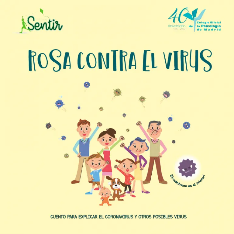 imagen de la portada del cuento "Rosa contra el Virus", abril 2020