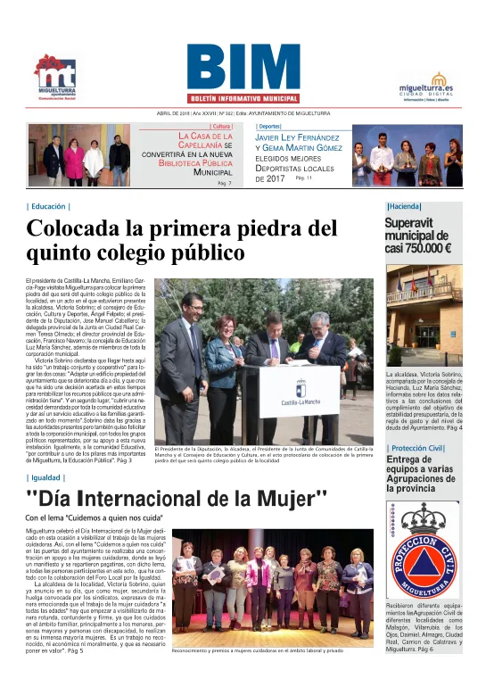 imagen de la portada del Boletín Informativo Municipal de Miguelturra número 302