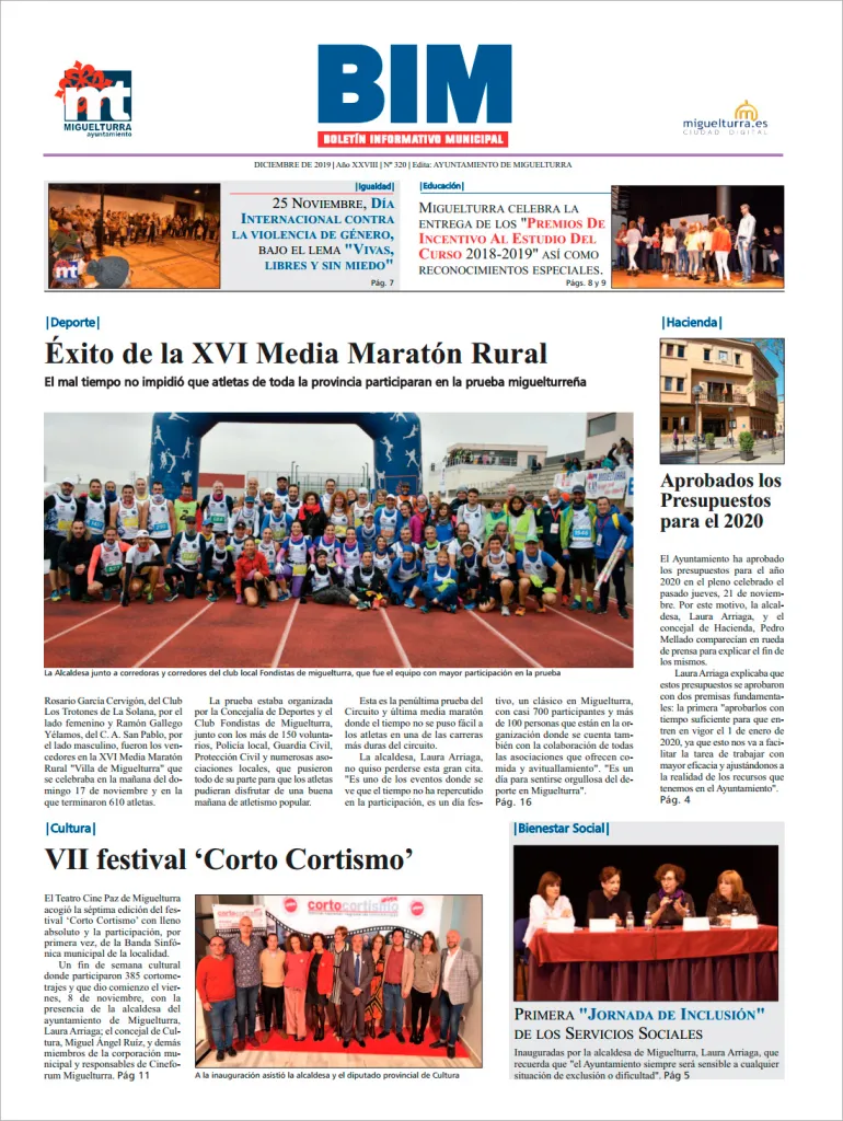 imagen portada del Boletín Informativo Municipal del mes de diciembre de 2019