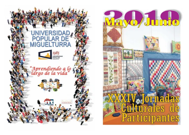 imagen del díptico editado para publicitar las Jornadas de Participantes UP Miguelturra 2018-2019