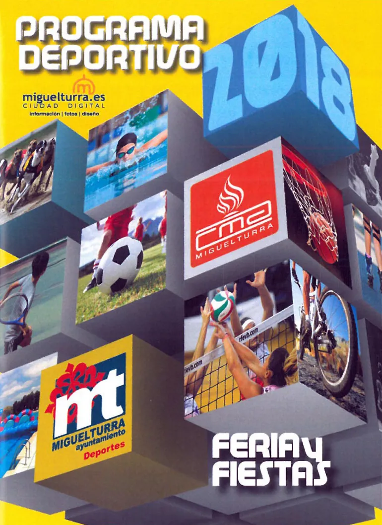 imagen de la portada de folleto programa de las actividades deportivas de Ferias 2018 Miguelturra