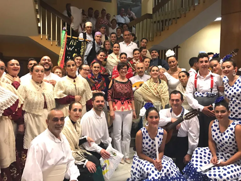 imagen de la recepción de grupos en el Ayuntamiento, julio 2018, fuente imagen-autora Victoria Sobrino