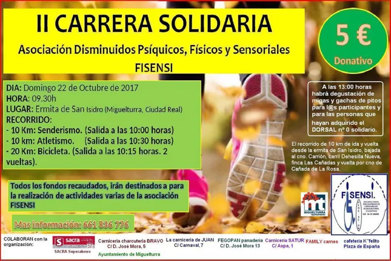 imagen cartel segunda carrera solidaria Fisensi, octubre 2017