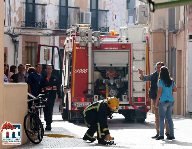 imagen de simulacro de incendio en Miguelturra