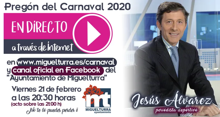 imagen alusiva al Pregón del Carnaval de Miguelturra 2020 este 21 de febrero de 2020