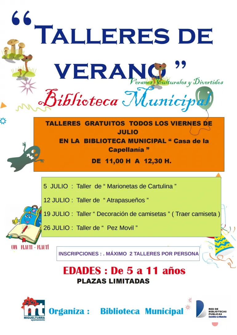 imagen del cartel editado para difundir las actividades en julio de 2019