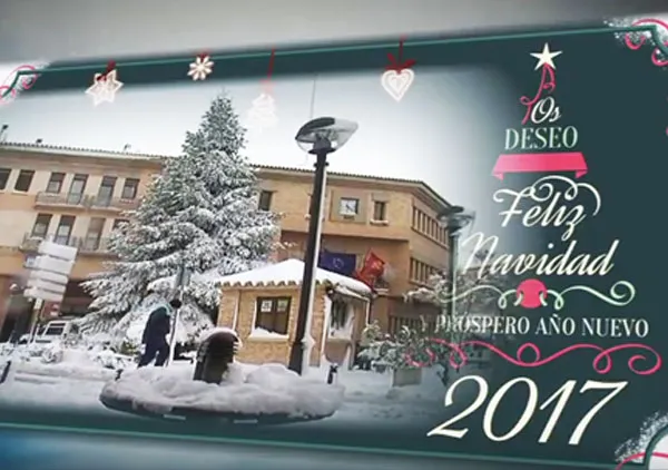 imagen de la Felicitación de Navidad del Ayuntamiento 2016. Victoria Sobrino, alcaldesa