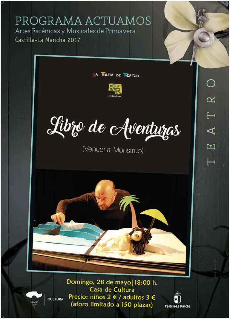 imagen del cartel de la obra de teatro Libro de Aventuras, mayo 2017