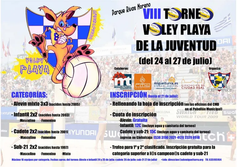 imagen del cartel del Torneo de Vóley Playa de la Juventud, julio 2017
