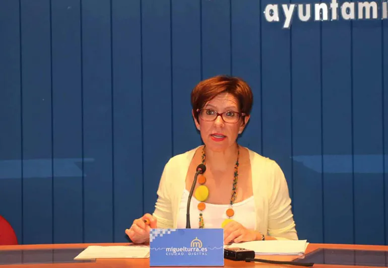 imagen de la alcaldesa, Victoria Sobrino, durante la junta de gobierno local, julio 2017