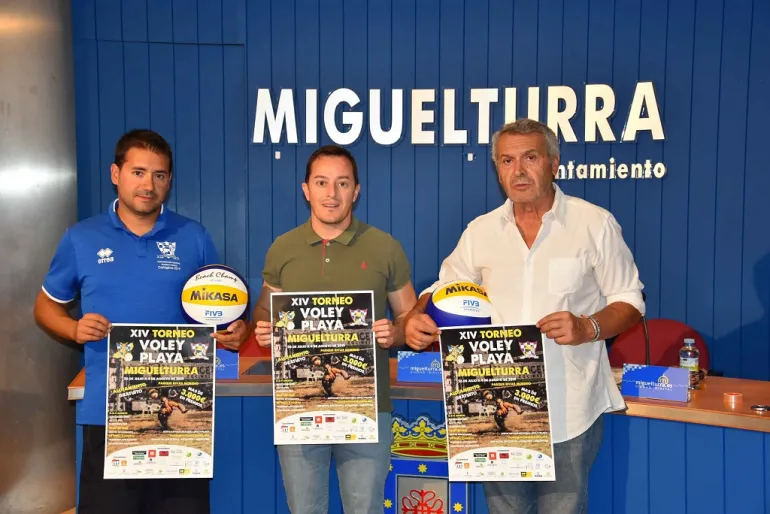 imagen de la presentación del Torneo Voley Playa, Miguelturra, julio 2019