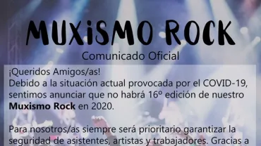 imagen cartel anulación del Muxismo Rock 2020