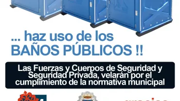 imagen cartel urinarios públicos durante el Carnaval de Miguelturra