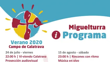 imagen cartel eventos Verano 2020 Campo de Calatrava en agosto en Miguelturra