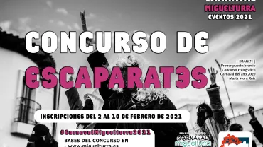 imagen del cartel reducido concurso Escaparates Carnaval Miguelturra 2021