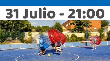 evento imagen cartel de la actividad de fútbol burbuja, julio 2020
