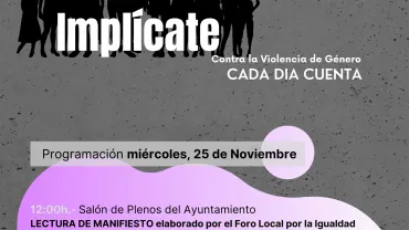 evento cartel actividades del 25 de noviembre de 2020 en Miguelturra