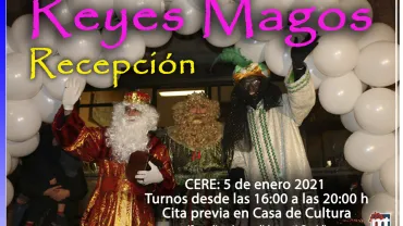 imagen cartel anunciador de la Visita de los Reyes Magos de Oriente a Miguelturra el 5 de enero de 2021