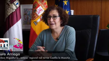 imagen de Laura Arriaga, alcaldesa de Miguelturra, durante el vídeo de intervención, noviembre 2020