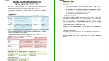 imagen normas de uso y reserva instalaciones deportivas municipales a partir de la fase 3, junio 2020