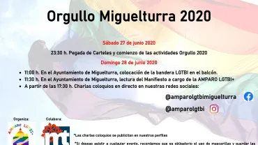 imagen del cartel del programa de actividades día orgullo, junio 2020