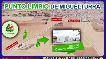 imagen cartel de la reapertura del Punto Limpio de Miguelturra, mayo 2020, diseño portal web municipal