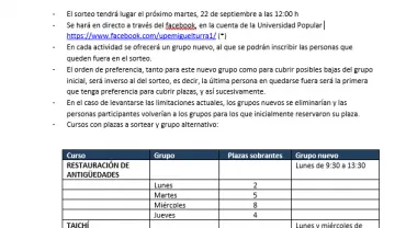 imagen del comunicado de la Universidad Popular, septiembre 2020