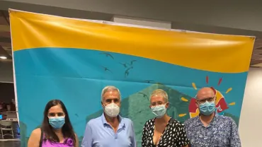 imagen en el hall del CERE antes del documental, julio 2020