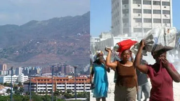 imagen antes y después del terremoto en Haití