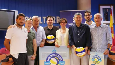 imagen de la presentación del campeonato nacional voley playa sub 19, Miguelturra, agosto 2018