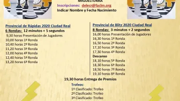 imagen cartel campeonato ajedrez del 16 de febrero de 2020 en Miguelturra