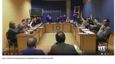 imagen captura pantalla del momento de aprobación del punto 2 del Pleno del 11 de enero de 2018