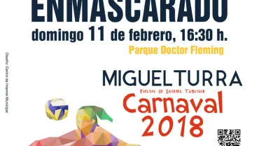imagen del cartel elaborado por el Centro de Internet para difundir el Concurso de Voleibol Enmascarado del Carnaval 2018